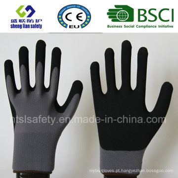 13 Gauge Nylon Liner, Nitrile Coating, Sandy Finish Safety Work Gloves